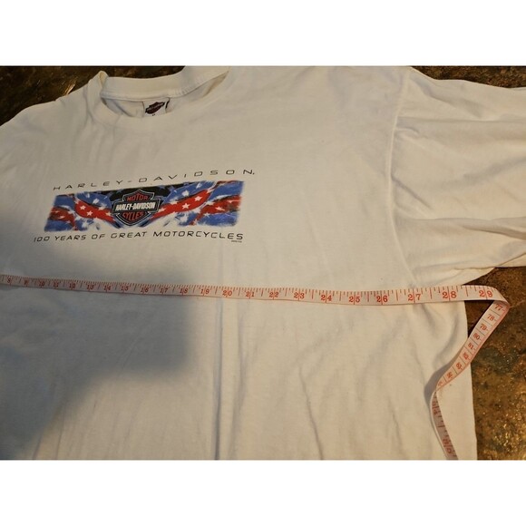 harley davidson t shirts White Mens 3X Measures 29chest 31 Long 2002 Tshirt - Picture 6 of 6